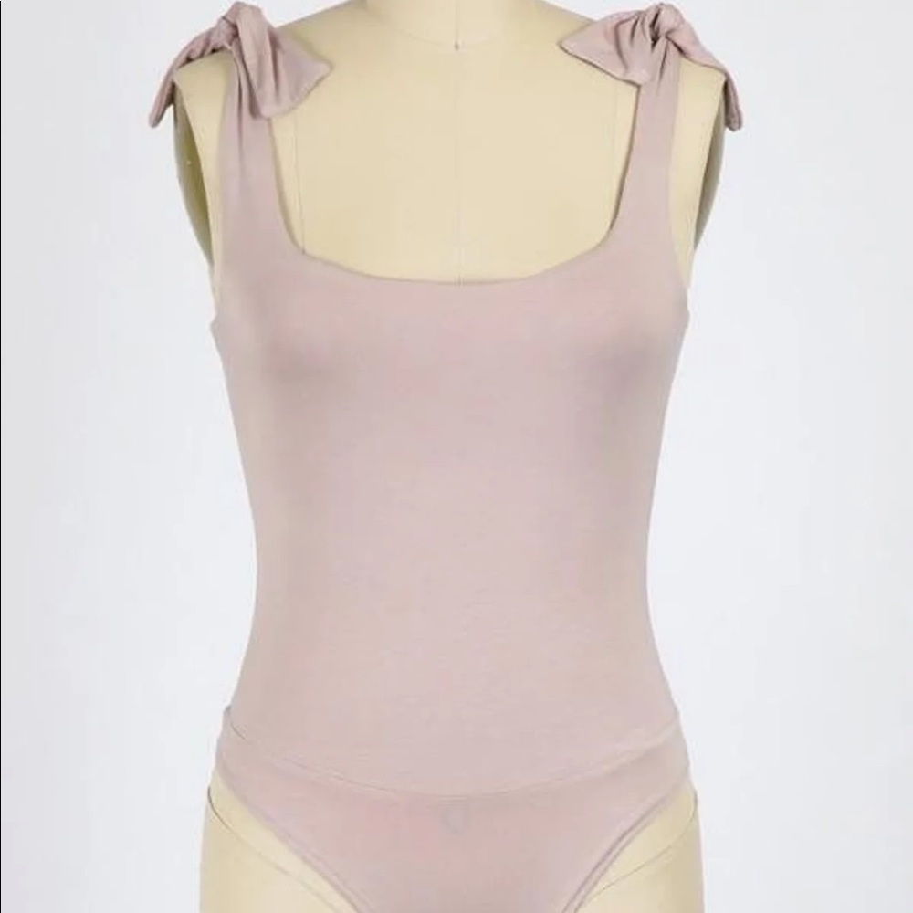 Dusty Rose Bow tie bodysuit- 1 LEFT